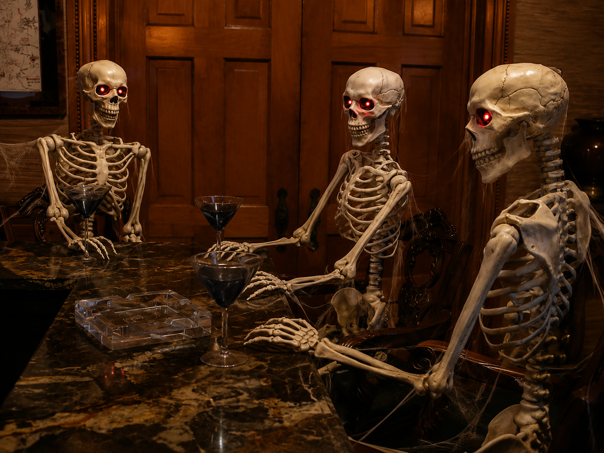 3PCS 5.5FT Animated White Skeletons – Full-Size Halloween Display Set | 3-Pack