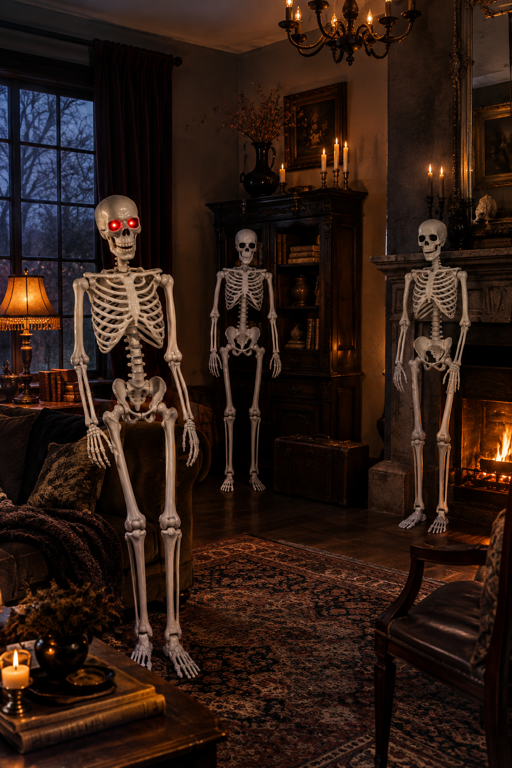 2PCS 5.5FT White Skeleton Set – Animated Halloween Yard & Party Decor | 2-Pack