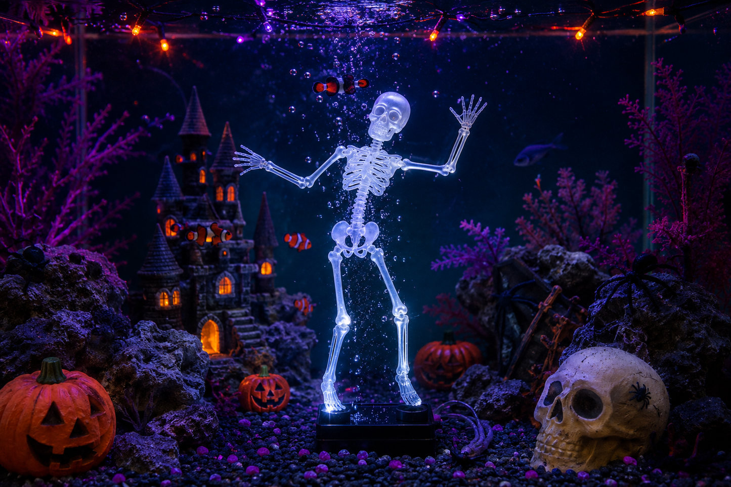 1pc, dancing skull fish tank bubble ornaments, interactive fish tank decoration set, adding a unique atmosphere to the fish tank and the theme aquarium environment.