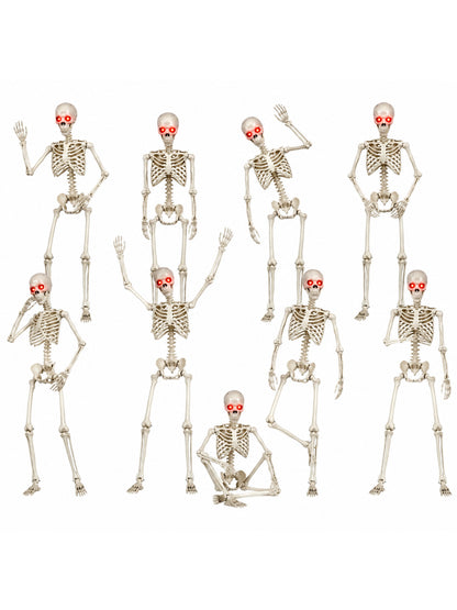 9 Pcs 5.5FT Animated Skeleton Set with Glowing Red Eyes and Sound Activation and Moving Jaw