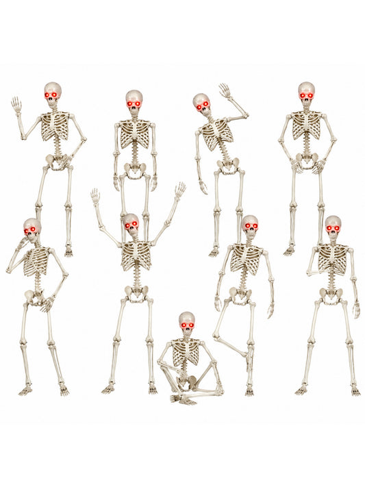 9 Pcs 5.5FT Animated Skeleton Set with Glowing Red Eyes and Sound Activation and Moving Jaw