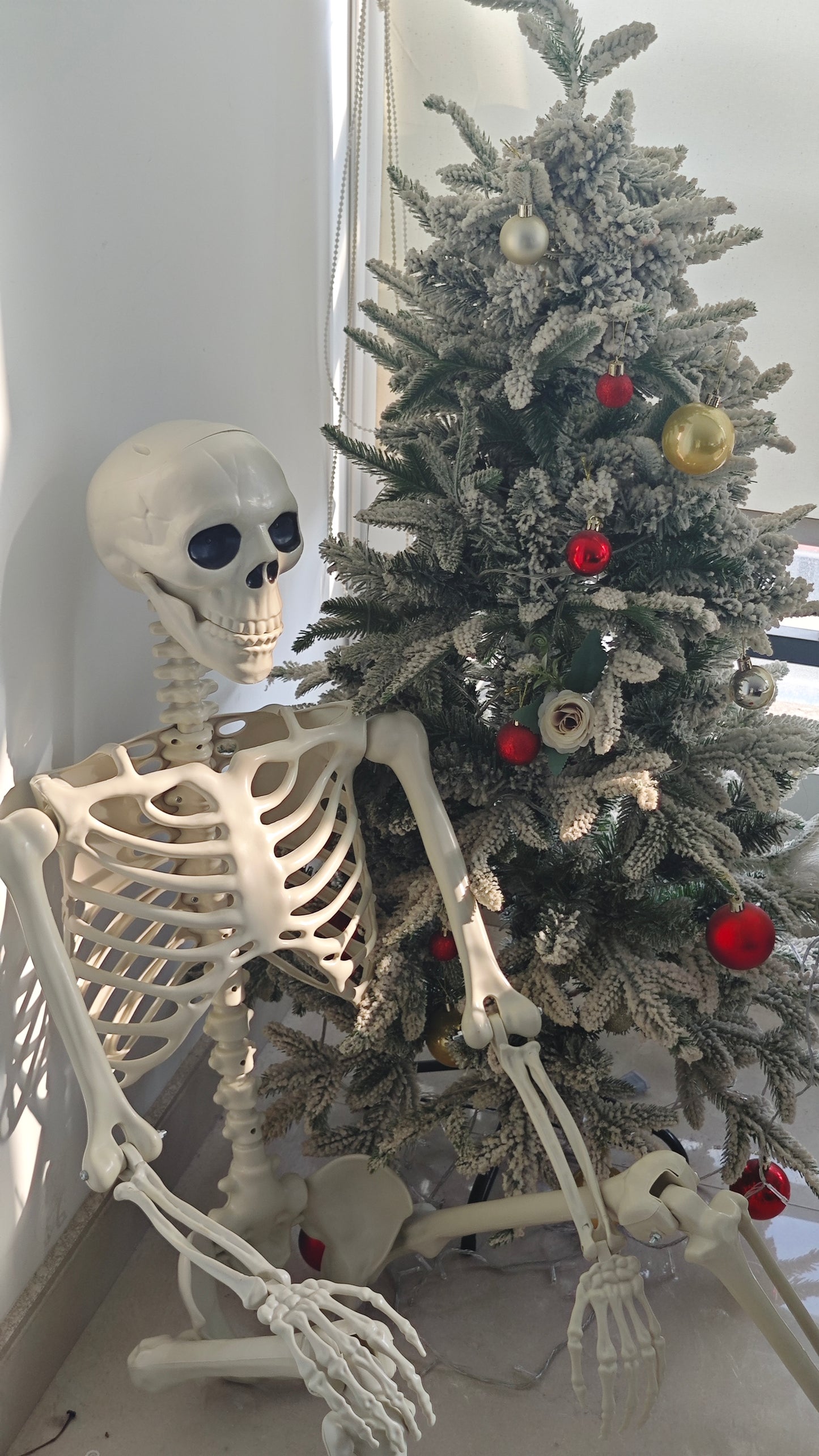 4PCS 5.5FT Skeleton With Red Eyes Shining and Chin Can Move and Can Make A Scary Sound.
