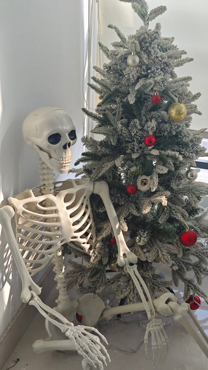 4PCS 5.5FT Skeleton With Red Eyes Shining and Chin Can Move and Can Make A Scary Sound.