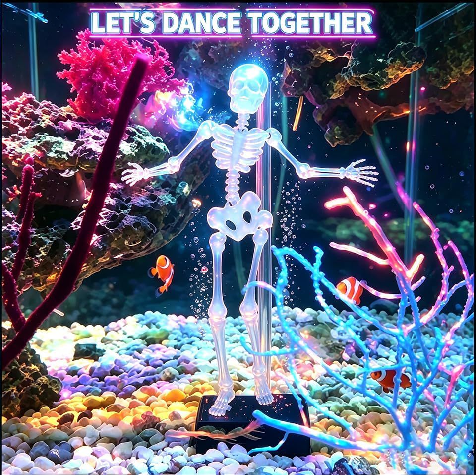 1pc, dancing skull fish tank bubble ornaments, interactive fish tank decoration set, adding a unique atmosphere to the fish tank and the theme aquarium environment.