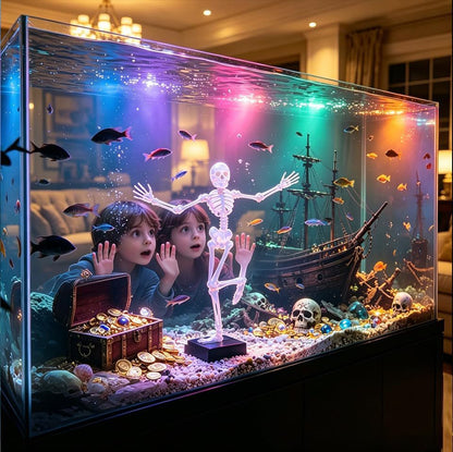 1pc, dancing skull fish tank bubble ornaments, interactive fish tank decoration set, adding a unique atmosphere to the fish tank and the theme aquarium environment.