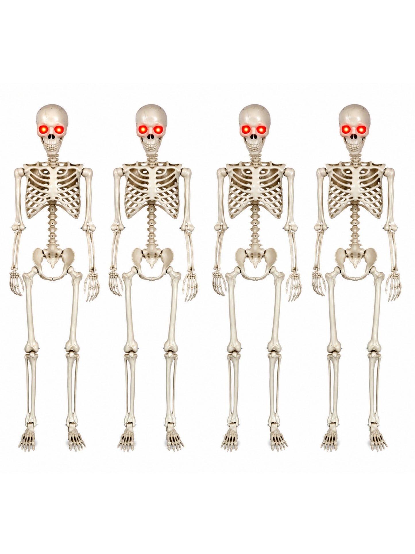 4PCS 5.5FT Skeleton With Red Eyes Shining and Chin Can Move and Can Make A Scary Sound.