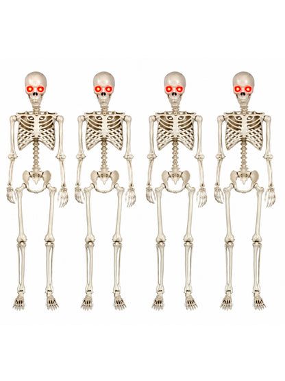4PCS 5.5FT Skeleton With Red Eyes Shining and Chin Can Move and Can Make A Scary Sound.