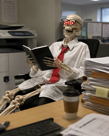 170cm skeleton, red eyes shining, chin can move, can make a scary sound.